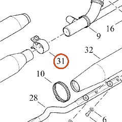 Harley-Davidson Clamp, Exhaust, X