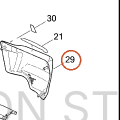 Harley-Davidson Sidecover, Rh/Pntd