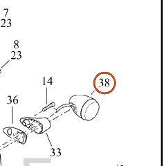 Harley-Davidson Turnsignal Assembly, Front/Amber, Hdi