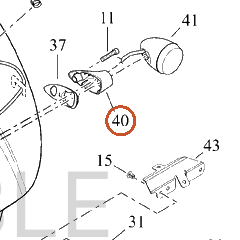 Harley-Davidson Turnsignal, Mount, Lh, Front, Blac