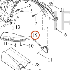 Harley-Davidson Reflector, Lh-Side, Amber