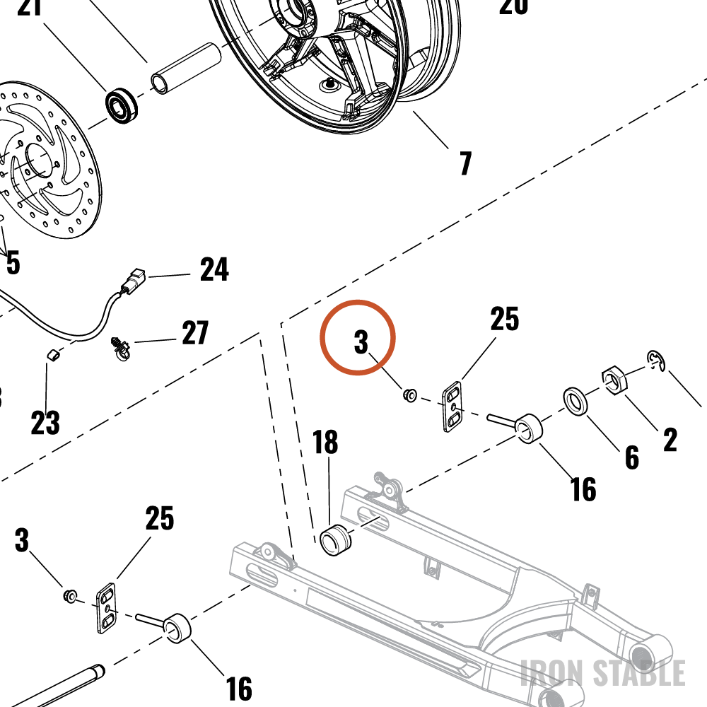 Harley-Davidson Nut, Flange, M8x1.25, Locking