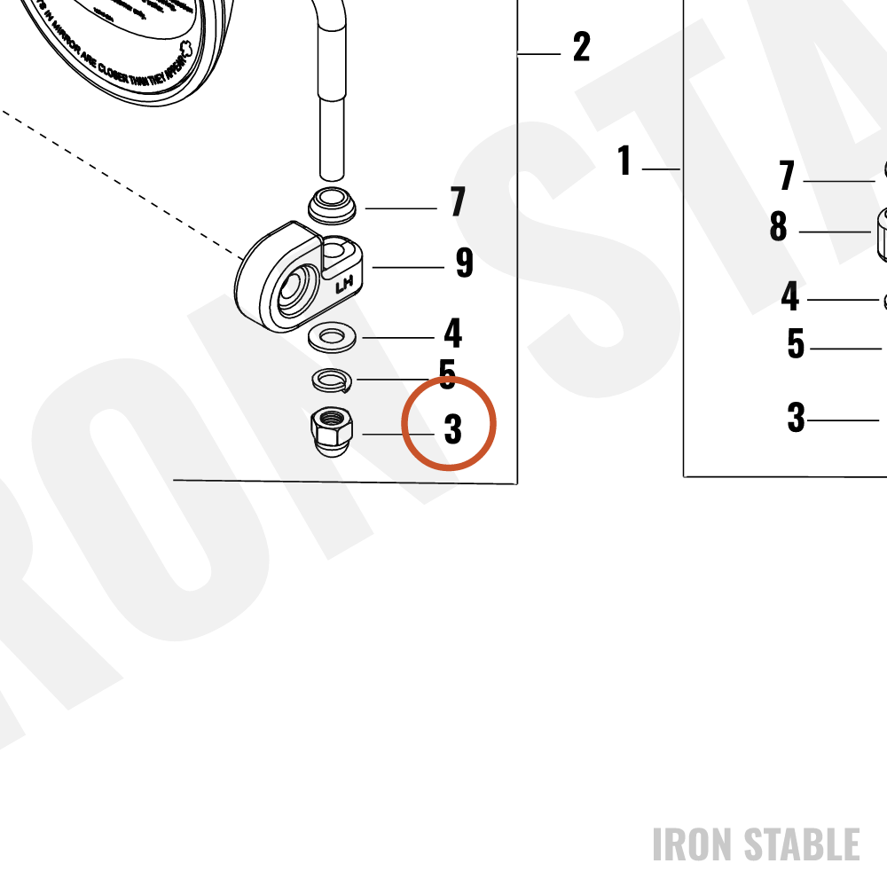 Harley-Davidson Nut, Lh Mirror
