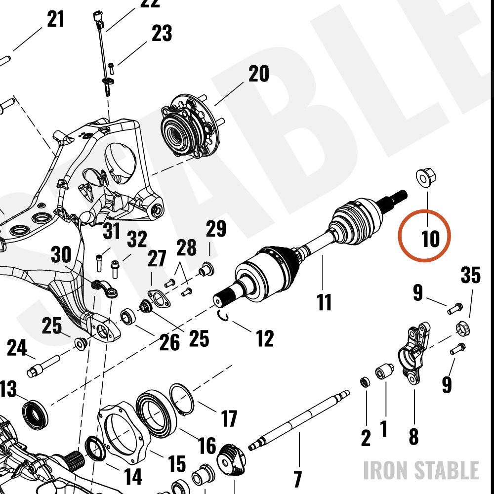 Harley-Davidson Nut, Axle Hub