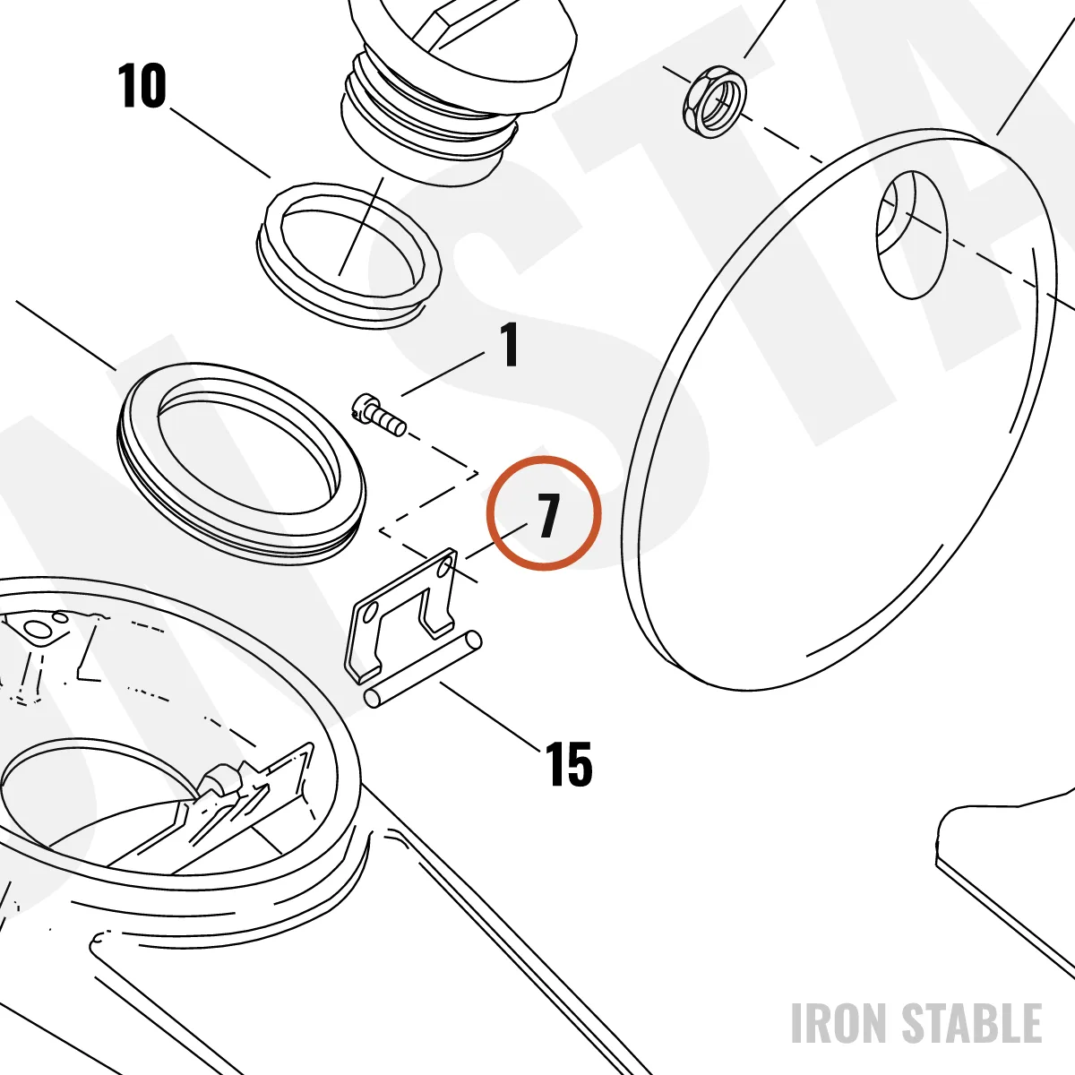 Harley-Davidson Clamp, P, Hinge Mounting