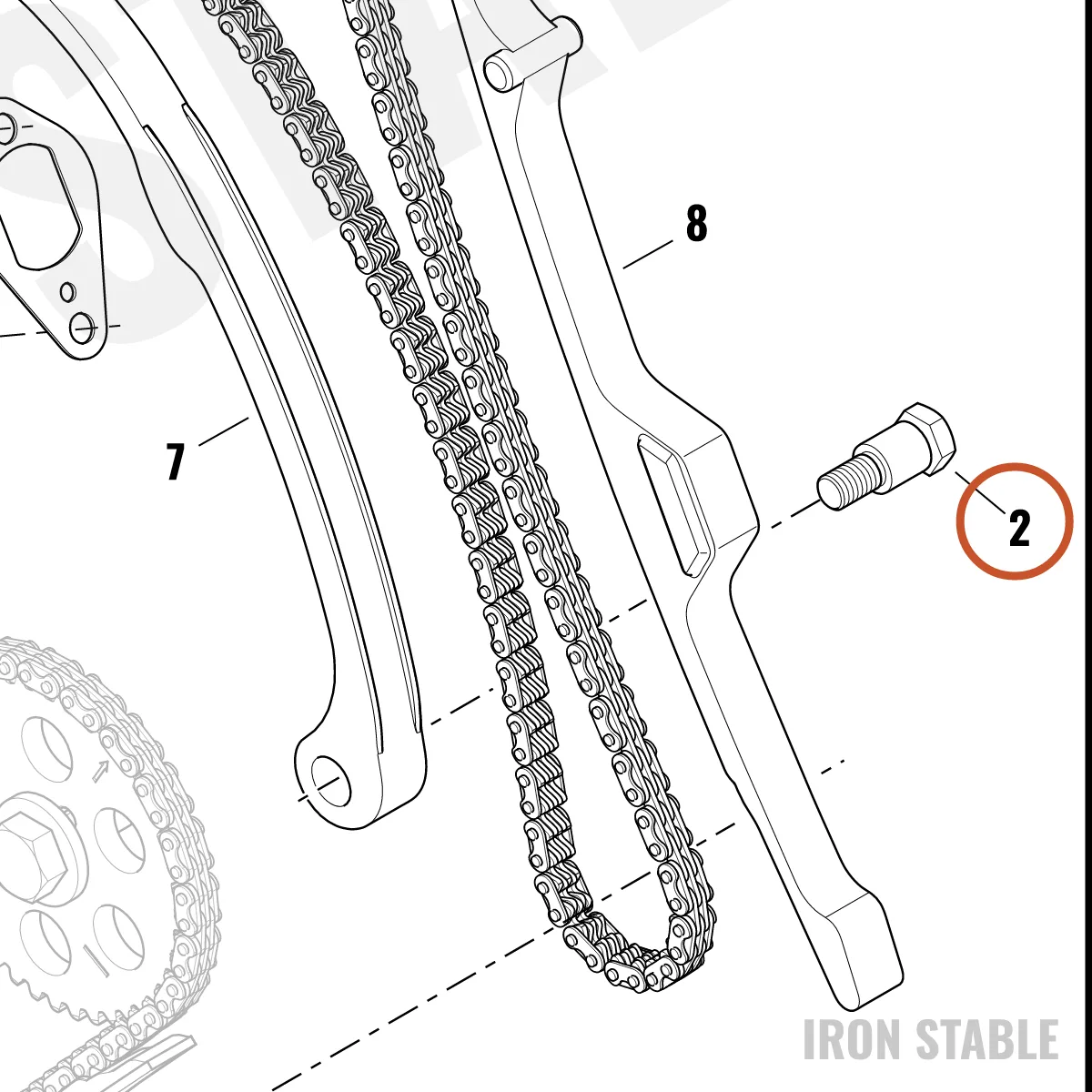 Harley-Davidson Shoulder Bolt, Hex Hd, M8