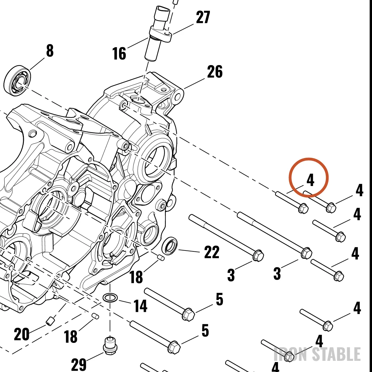 Harley-Davidson Bolt, Flange, M6 X 50