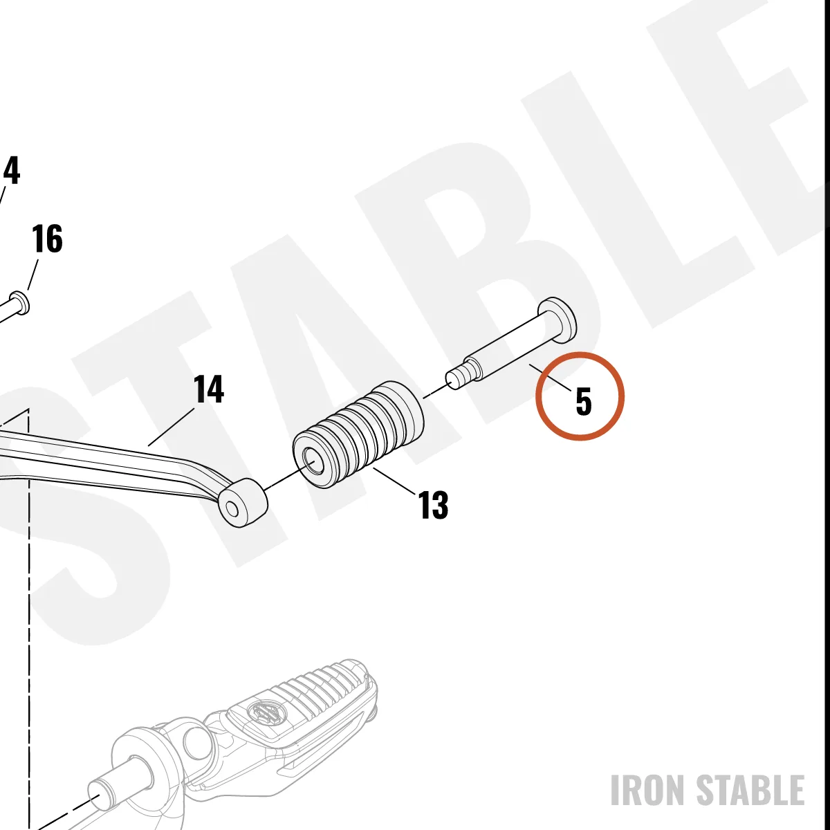 Harley-Davidson Screw, Shoulder, Shift Peg