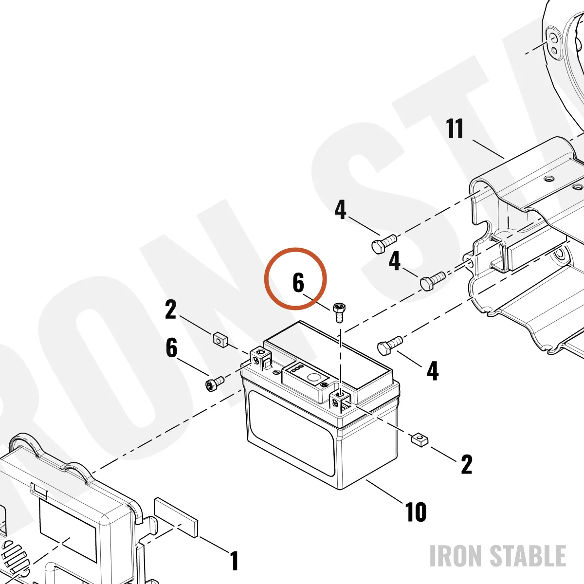 Harley-Davidson Screw, M5, Battery, 12v