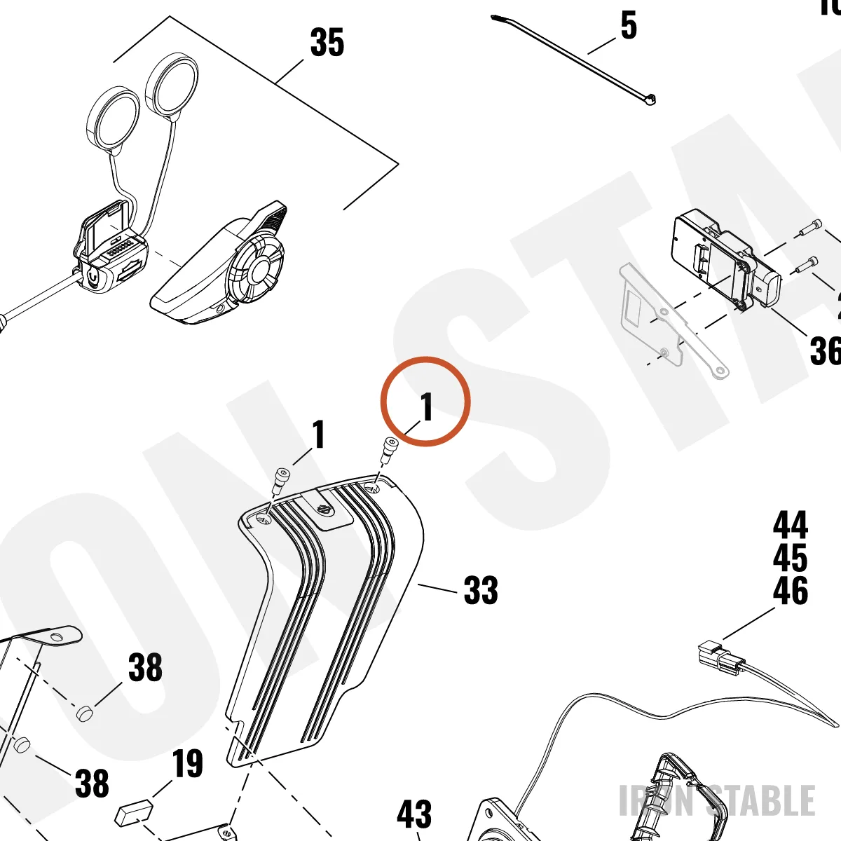 Harley-Davidson Screw, Shoulder, 1/4-20 Unc, Sock