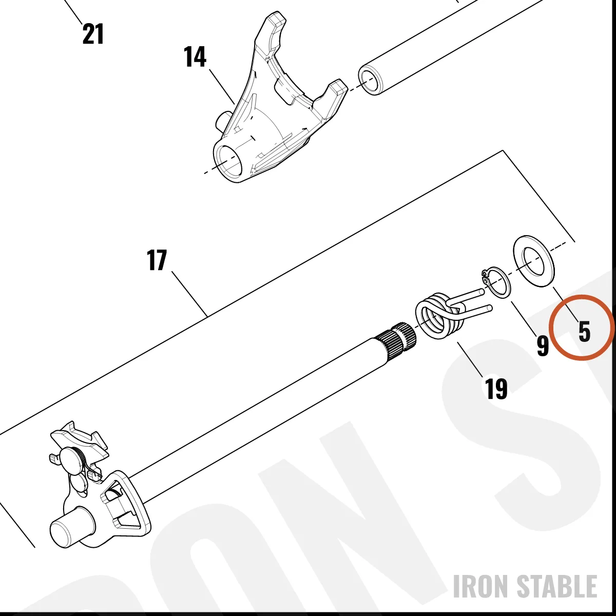 Harley-Davidson Washer, Shifter Shaft