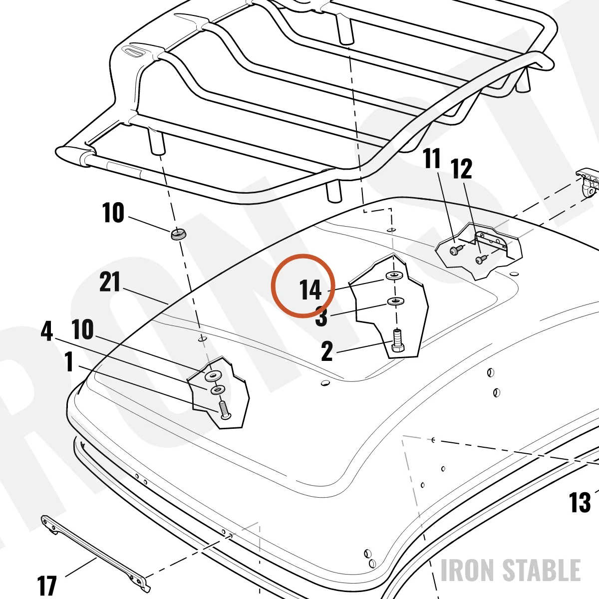 Harley-Davidson Washer, Nylon/Lug Rack Mounting
