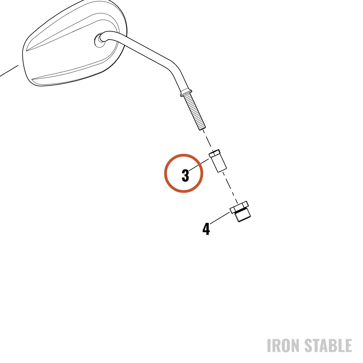 Harley-Davidson Nut, Tube, Mirror Adapter
