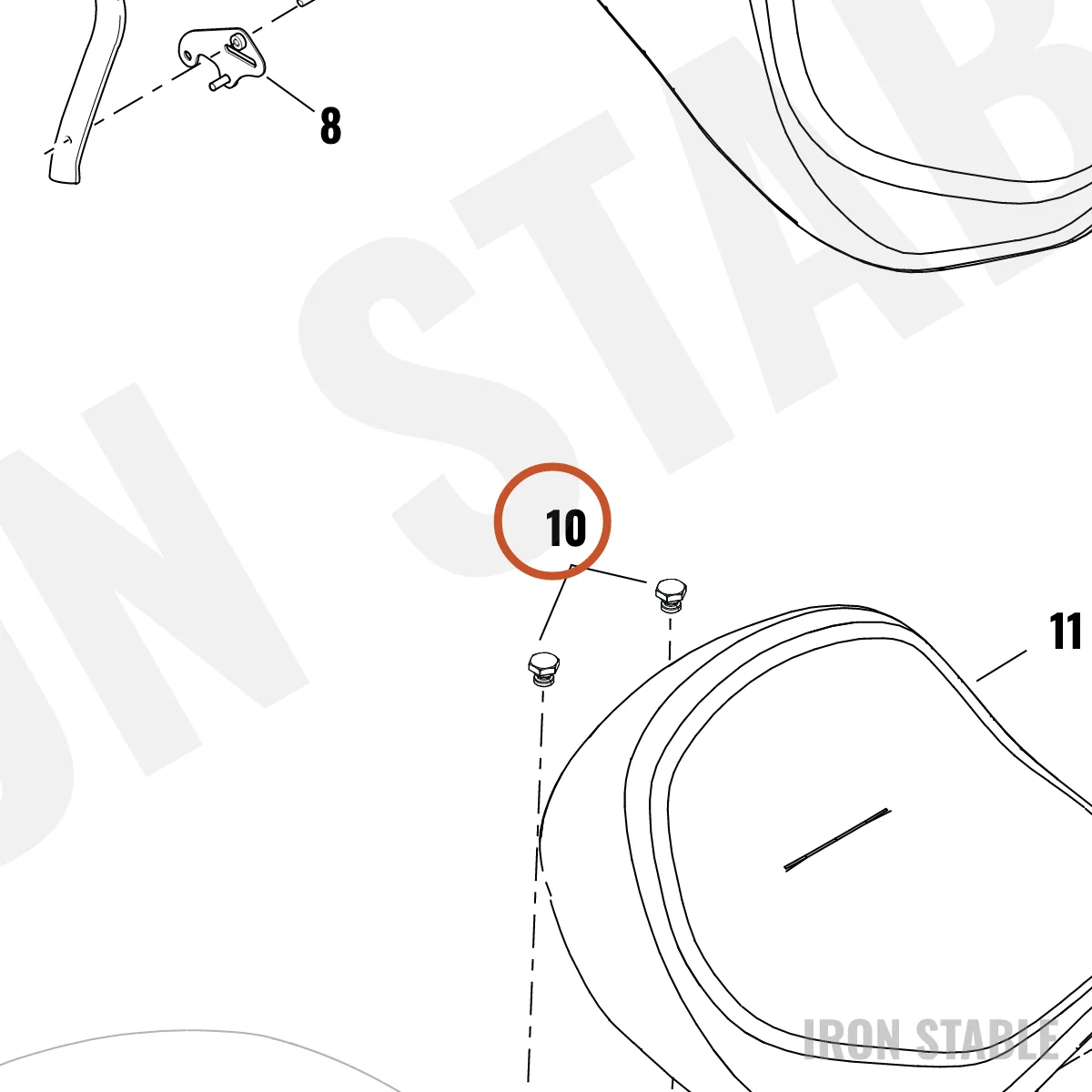 Harley-Davidson Kit, Cust Nut, Seat Mount