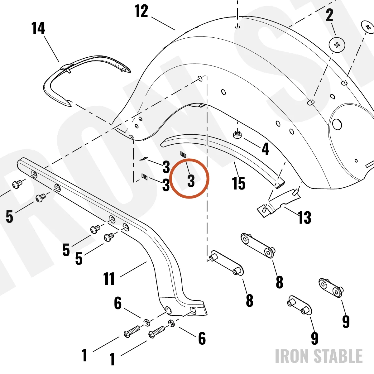 Harley-Davidson Nut, Cust, Push, Flat, Round