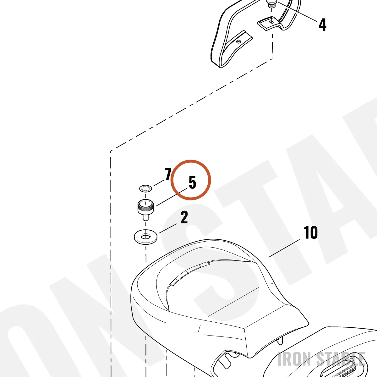 Harley-Davidson Screw, Cust, Seat, Knurled