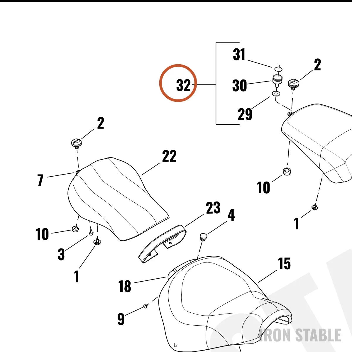 Harley-Davidson Kit, Cust Scr, Pillion