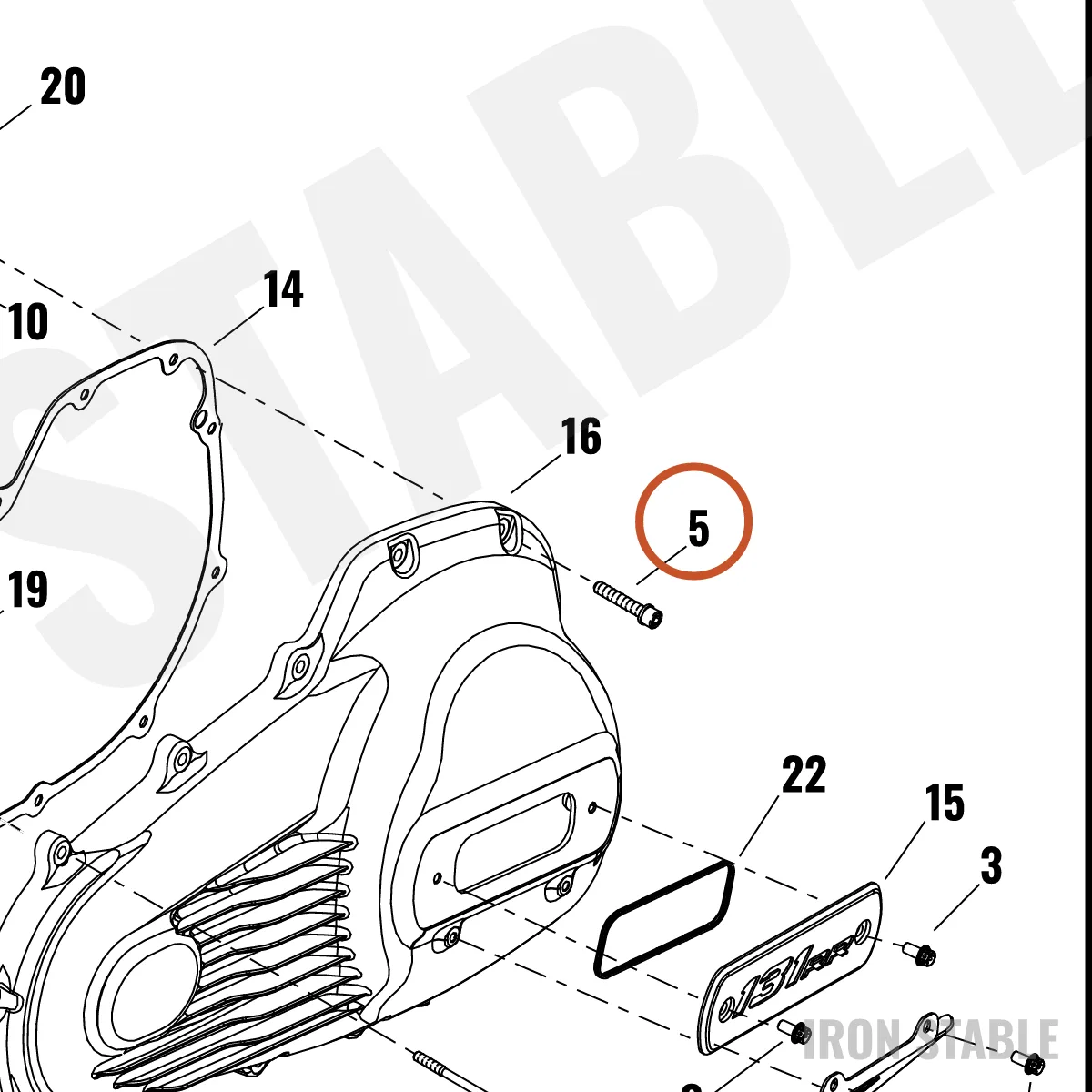 Harley-Davidson Screw, Cust, Primary Cover