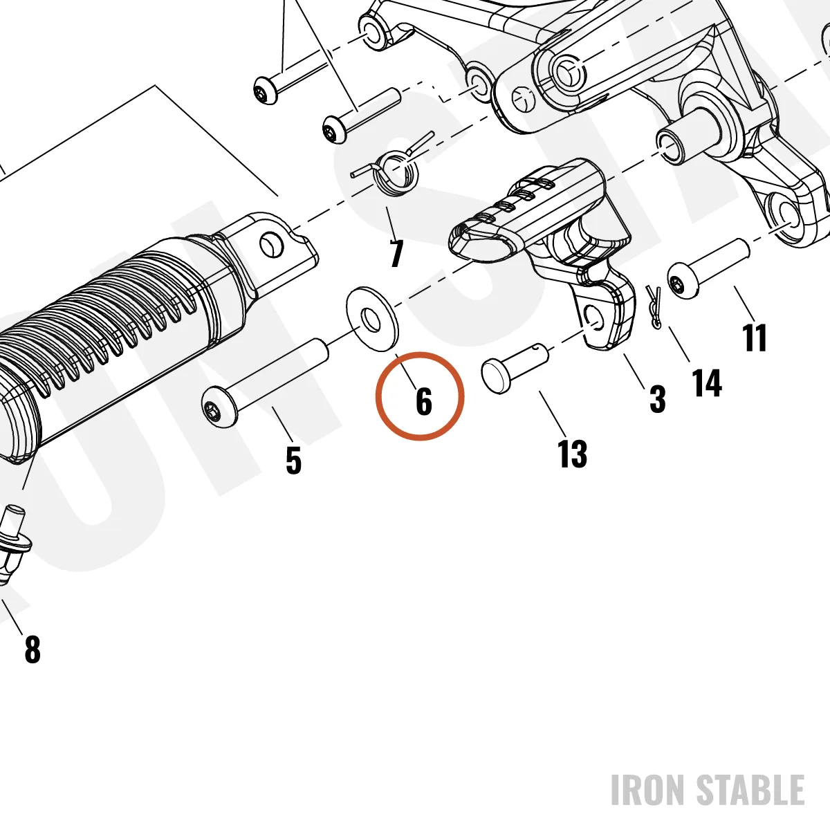Harley-Davidson Washer, Cust, 8.4x1.6x22