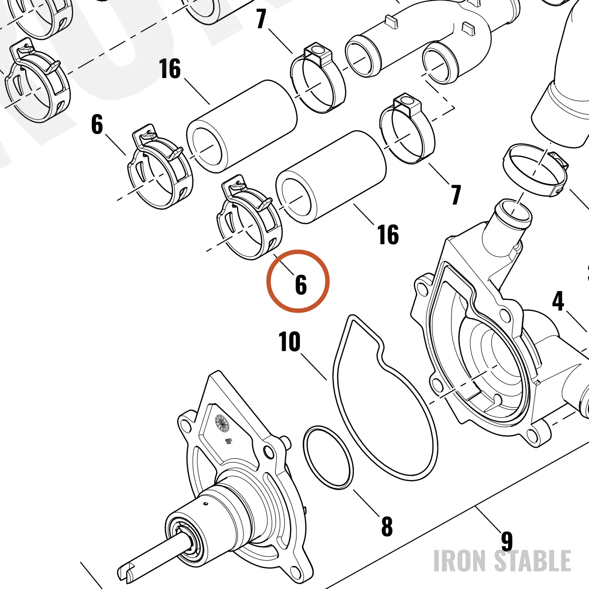 Harley-Davidson Clamp, Hose, 28mm