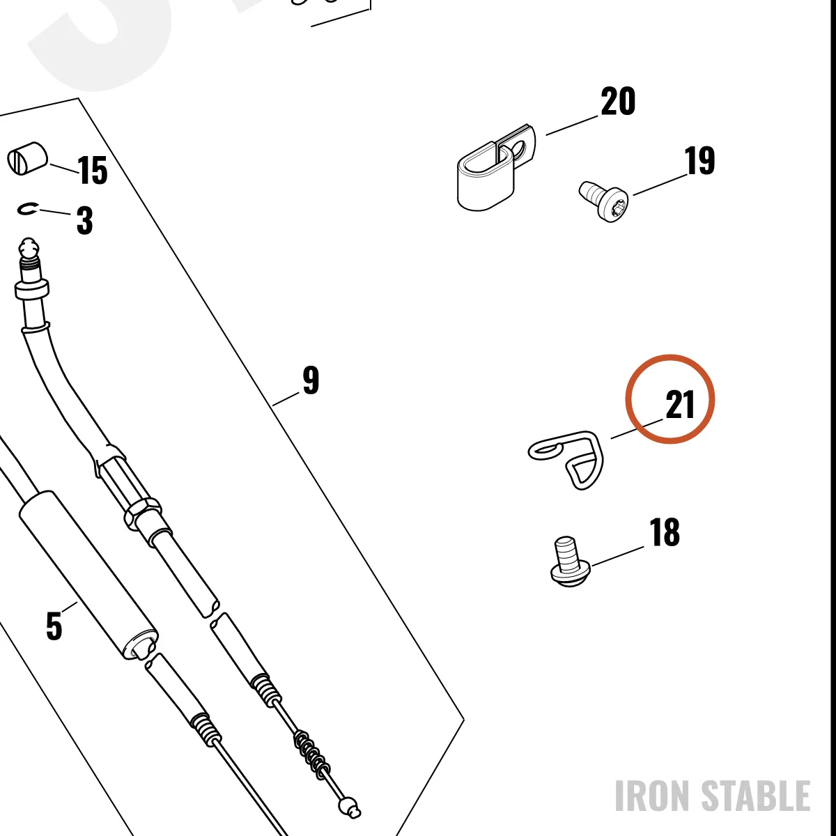 Harley-Davidson Wireform, Throttle Cable