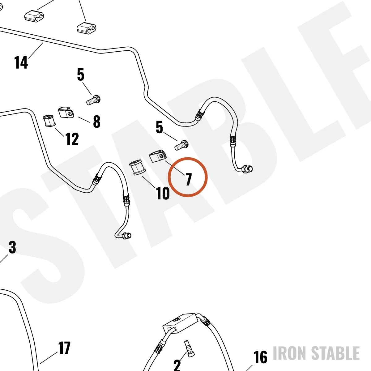 Harley-Davidson Clamp, P, Double Brakeline