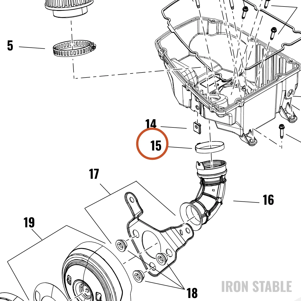 Harley-Davidson Clamp, Hose, Intake Snorkel