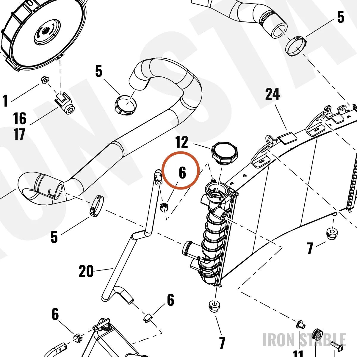 Harley-Davidson Clamp, Hose, Spring