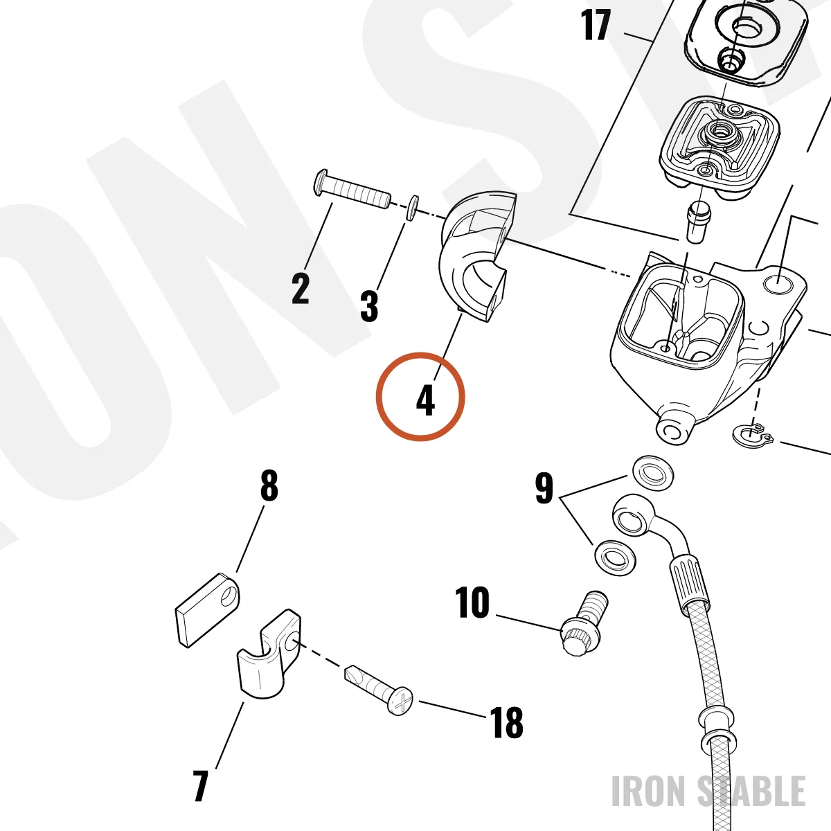 Harley-Davidson Clamp, Master Cyl &Clutch/Chrome