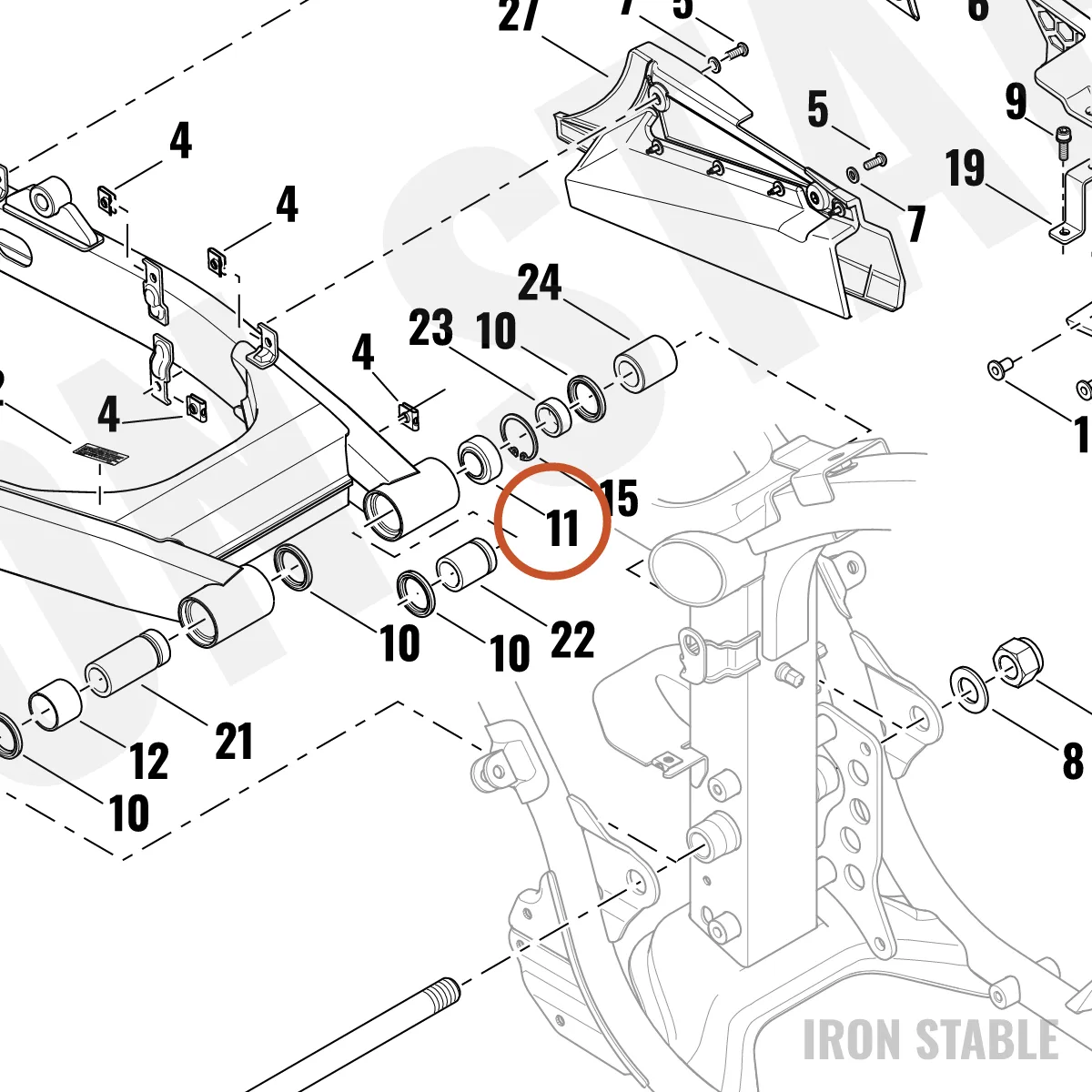 Harley-Davidson Bearing, Spherical, Swing Arm Pi