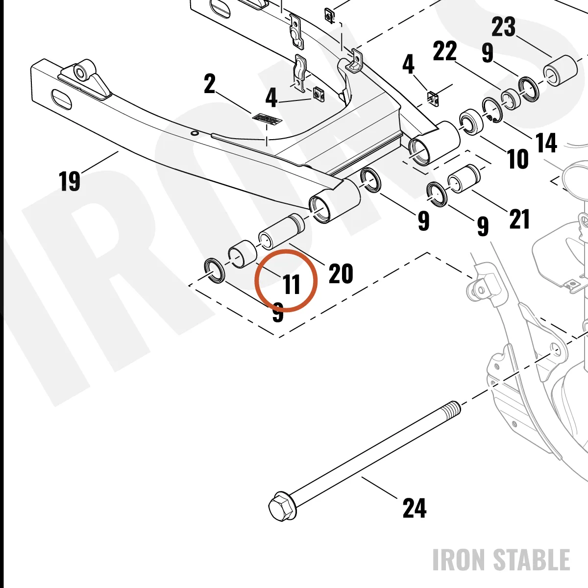 Harley-Davidson Bushing, Swing Arm Pivot