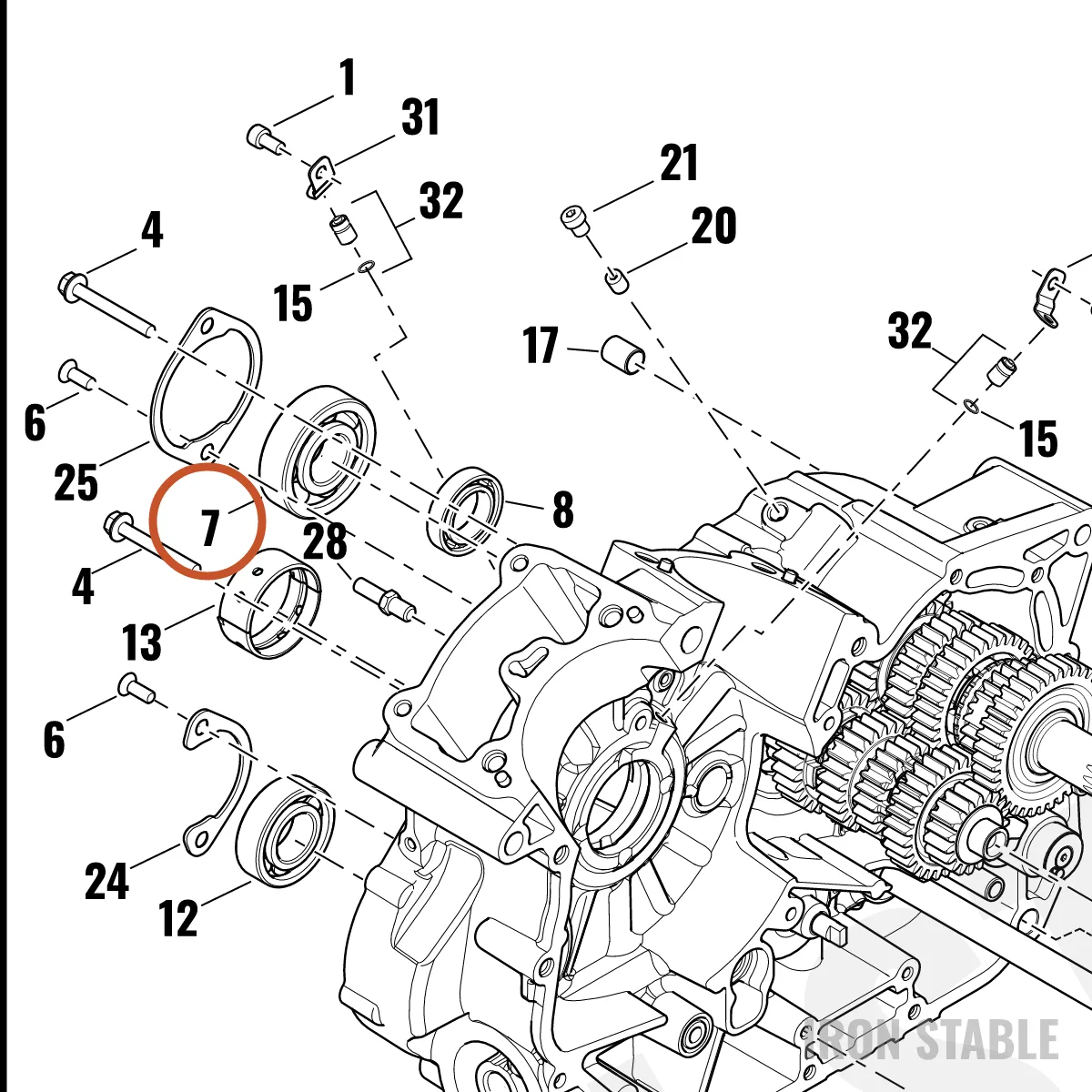 Harley-Davidson Ball Bearing, 6305, Deep Groove