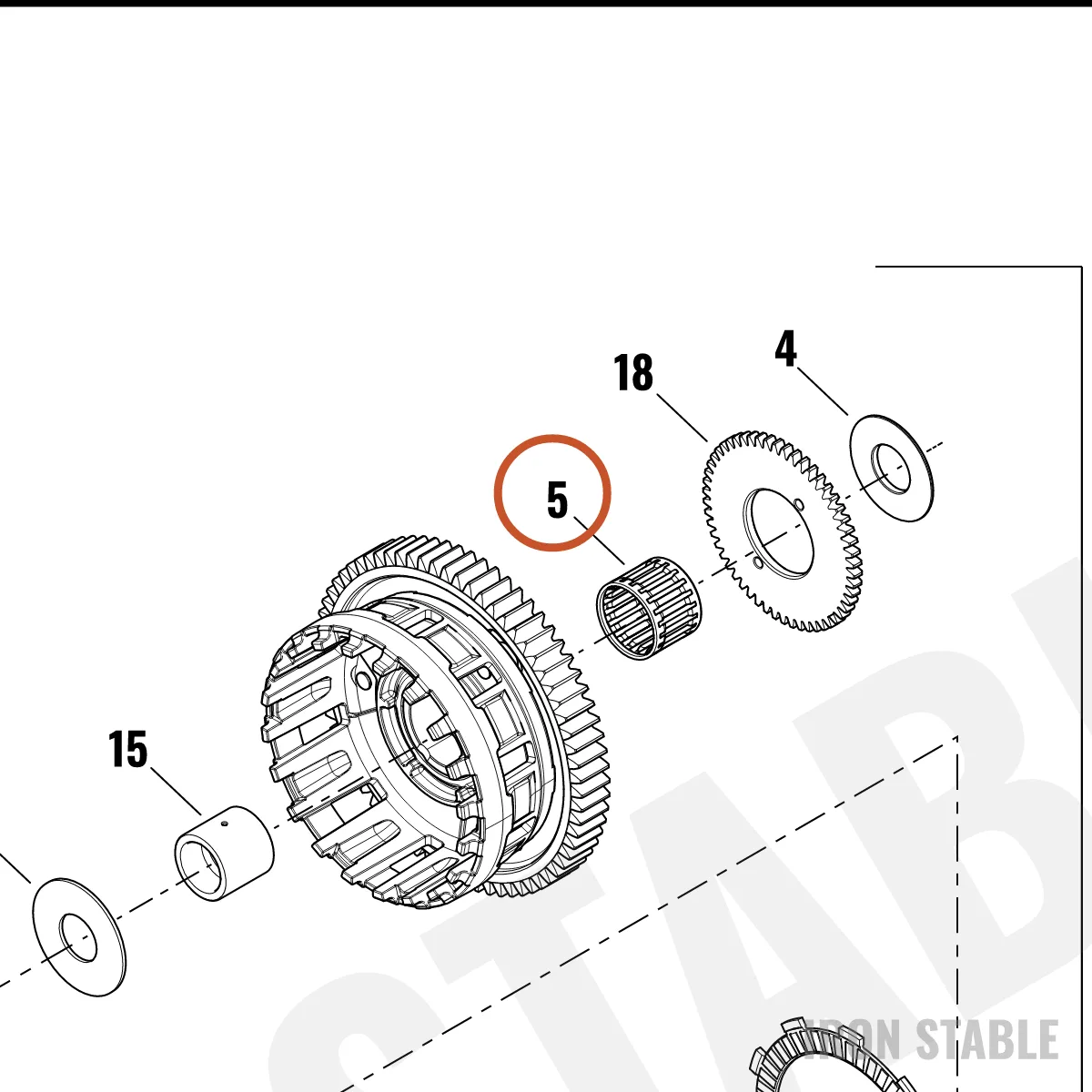 Harley-Davidson Needle Bearing, 35x40x31