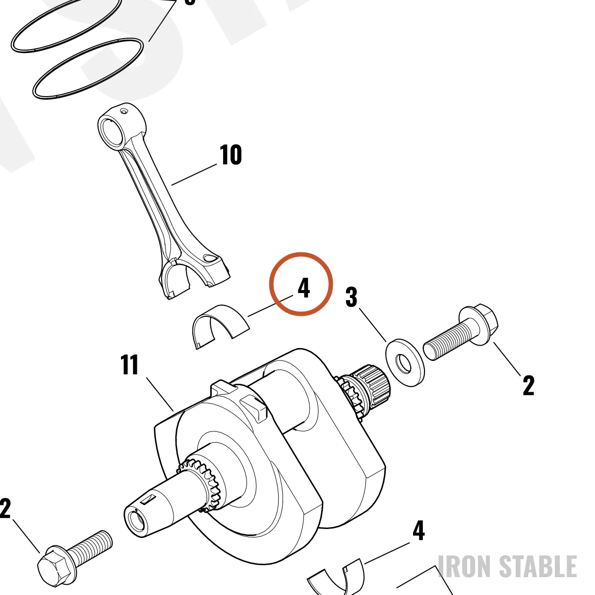 Harley-Davidson Shell, Bearing, Con Rod, Blue