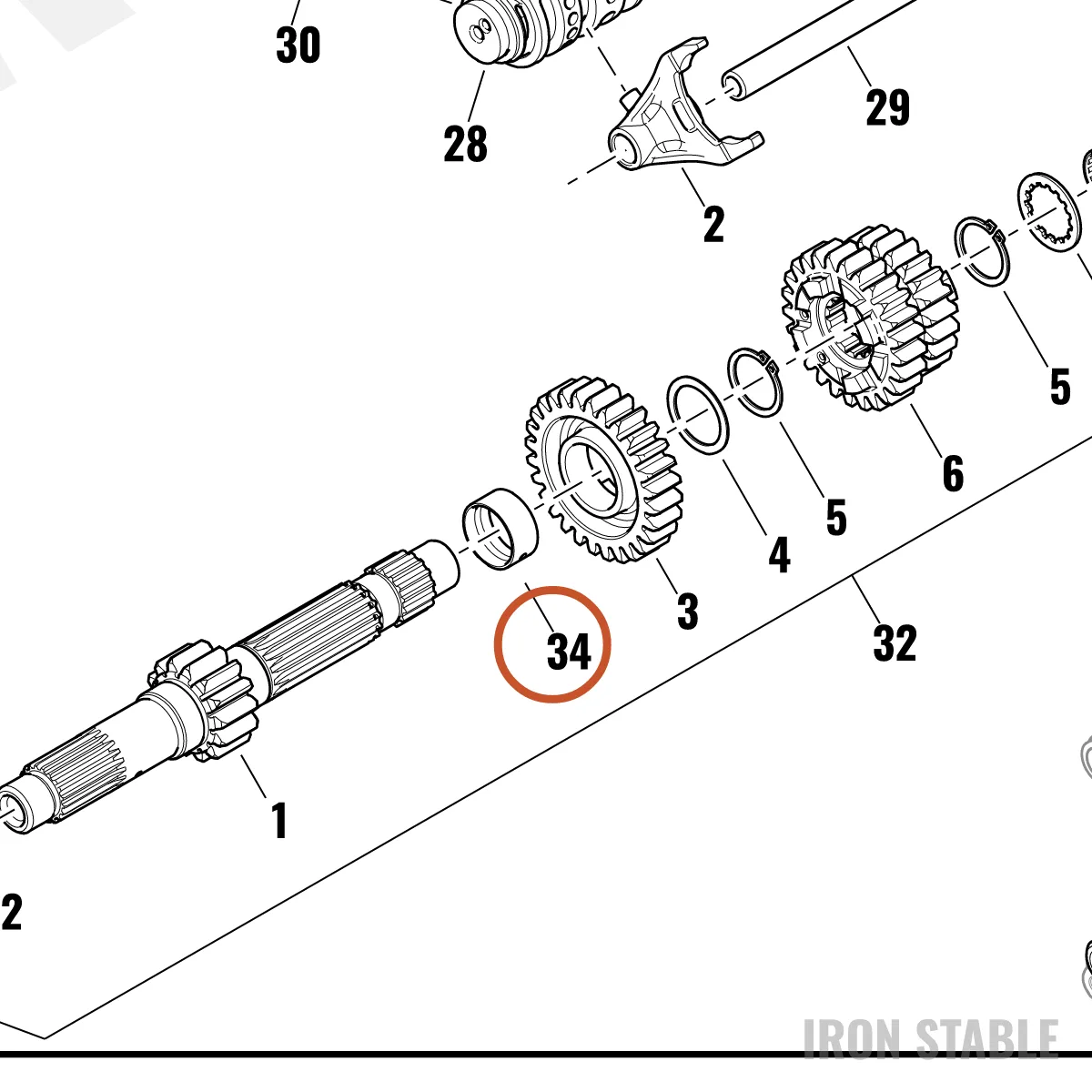 Harley-Davidson Bushing, Plain, 25x28x13