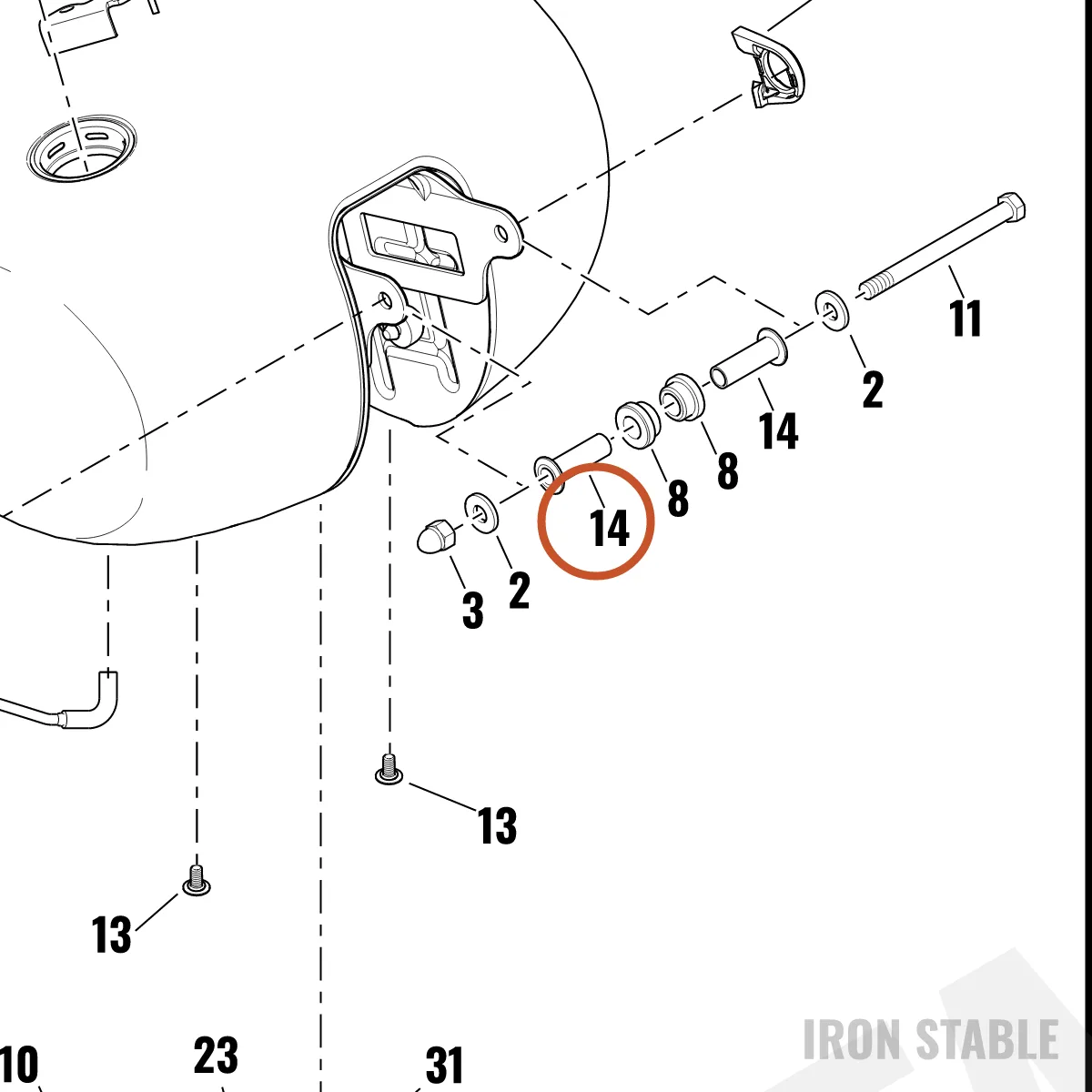 Harley-Davidson Bushing, Plain, Fuel Tank Mounti