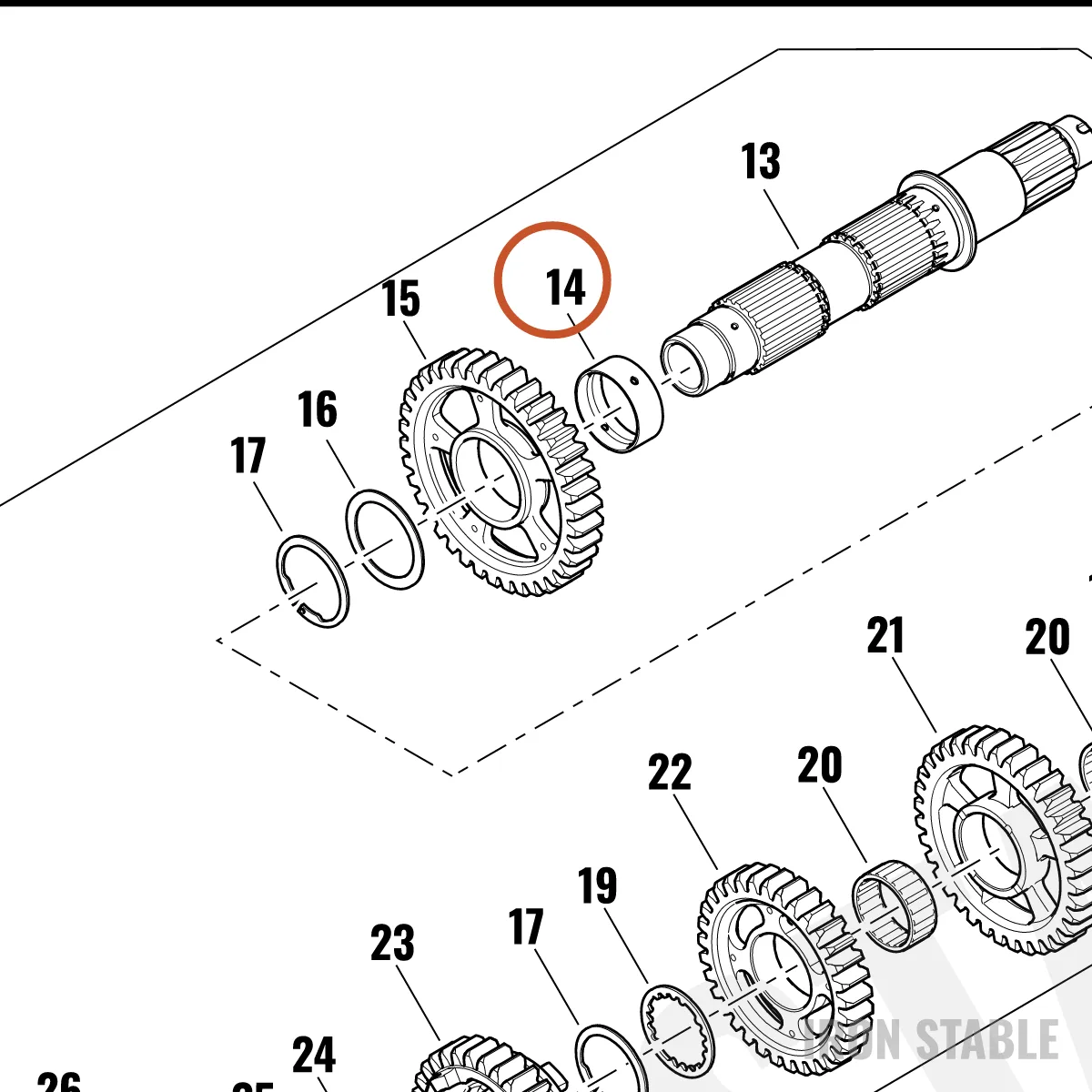 Harley-Davidson Bushing, Plain, 32x34.9x13