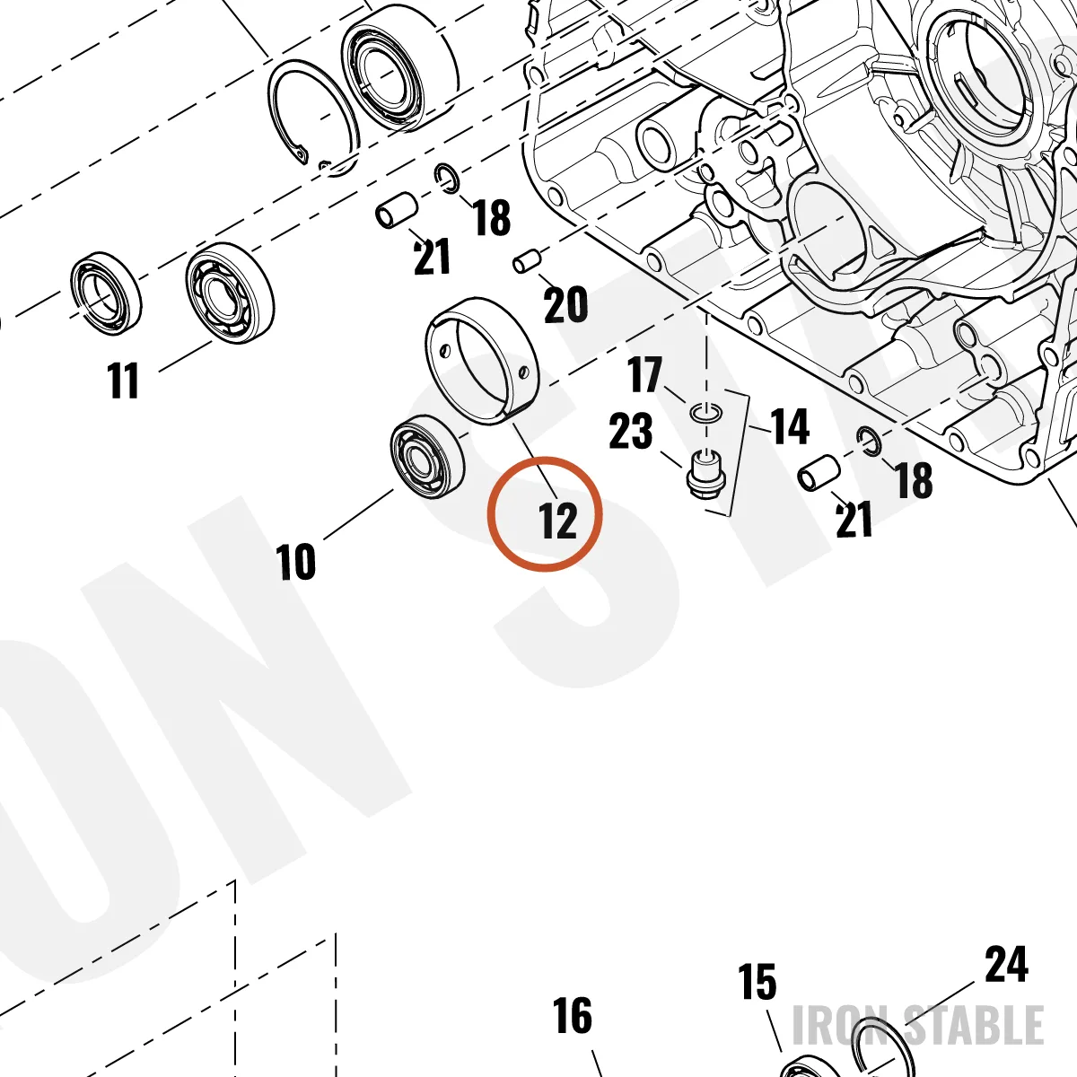 Harley-Davidson Bearing, Plain, Main, Blk