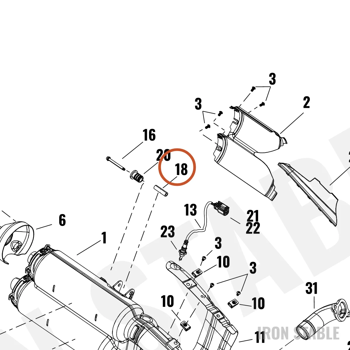 Harley-Davidson Bushing, Plain, Exhaust Mt