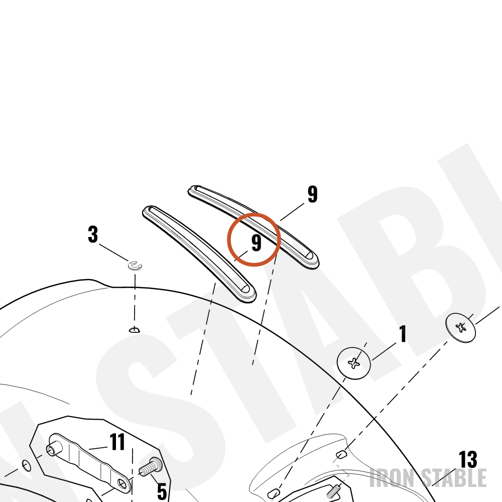 Harley-Davidson Pad, Prot, Rr Fender, Black