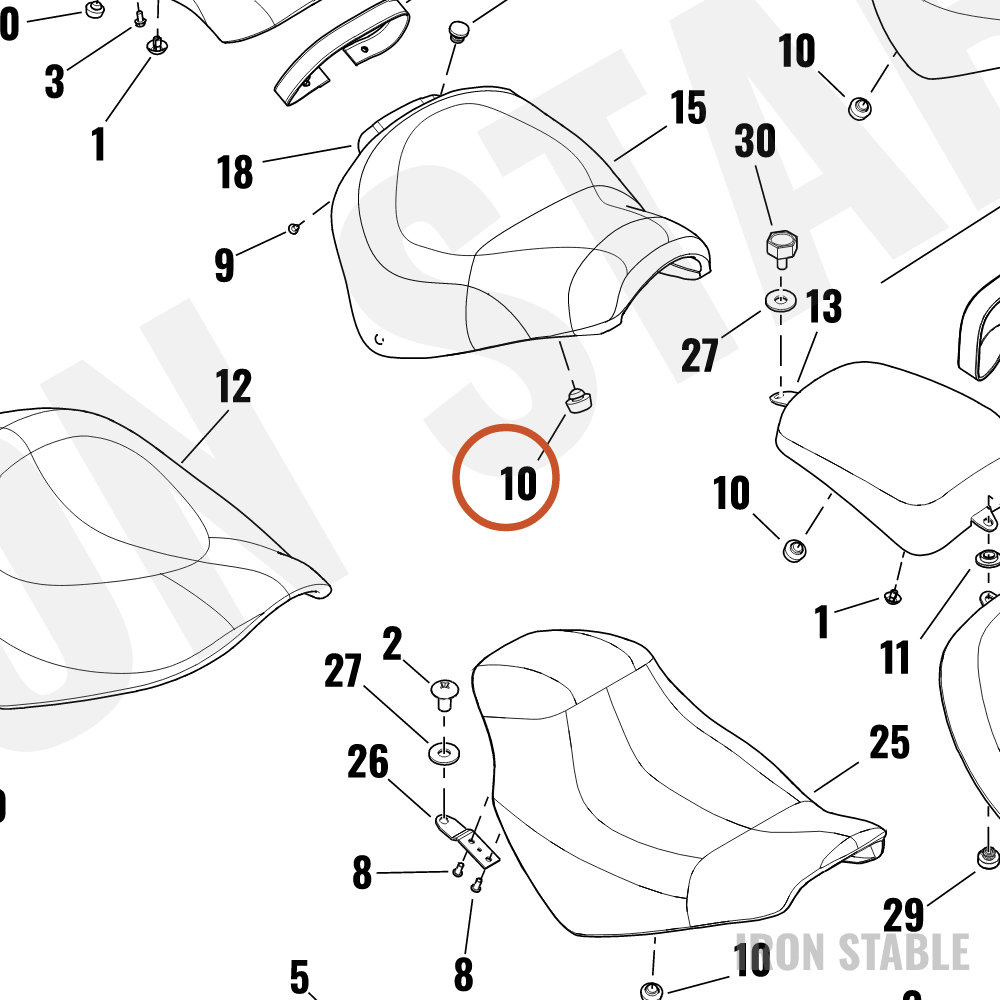 Harley-Davidson Pad, Isol, Seat