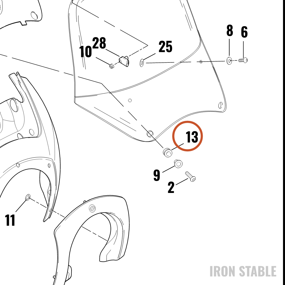 Harley-Davidson Grommet, Black Rubber
