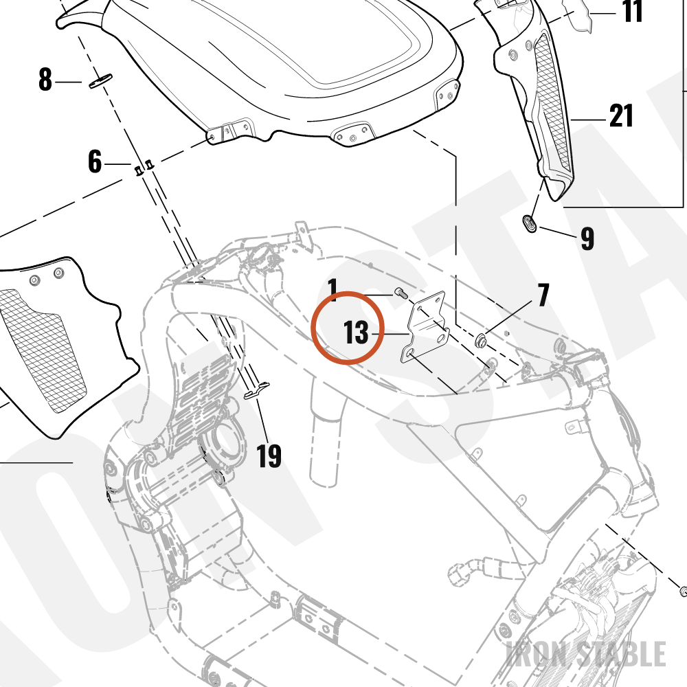 Harley-Davidson Support Struct, Seat, Grommet