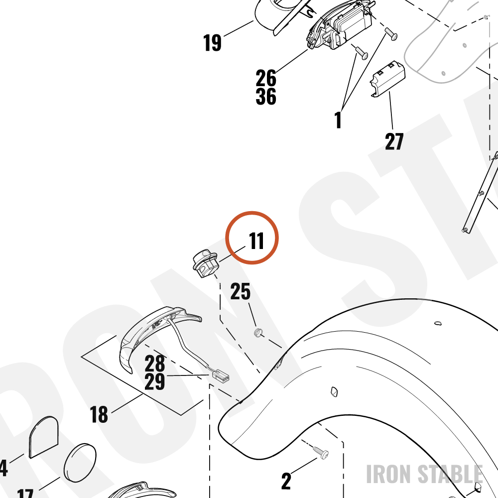 Harley-Davidson Grommet, Right-Angle