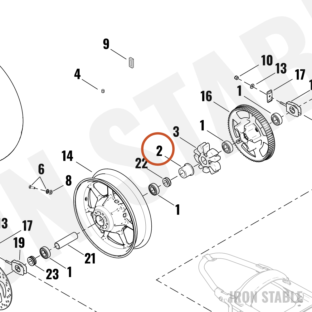 Harley-Davidson Spacer, Rr Whl Bearing, Compensator