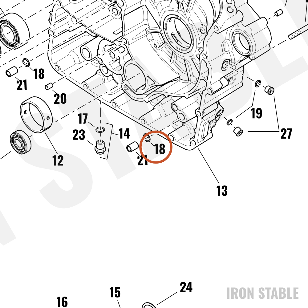 Harley-Davidson O-Ring, Split Line Dowel