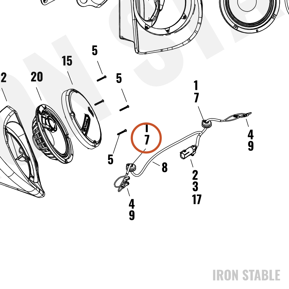 Harley-Davidson Grommet, Rh Speaker Pod(Po)