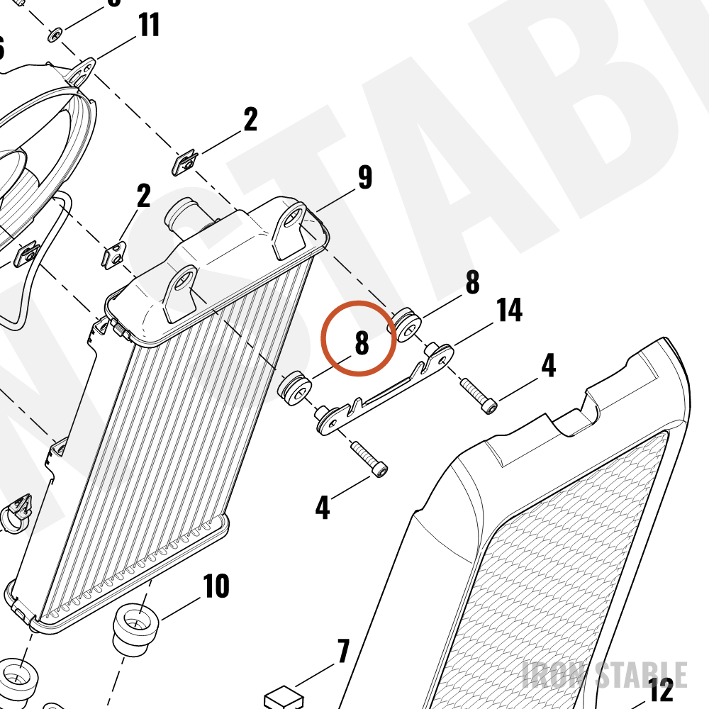 Harley-Davidson Isolator, Lower Radiator Cover