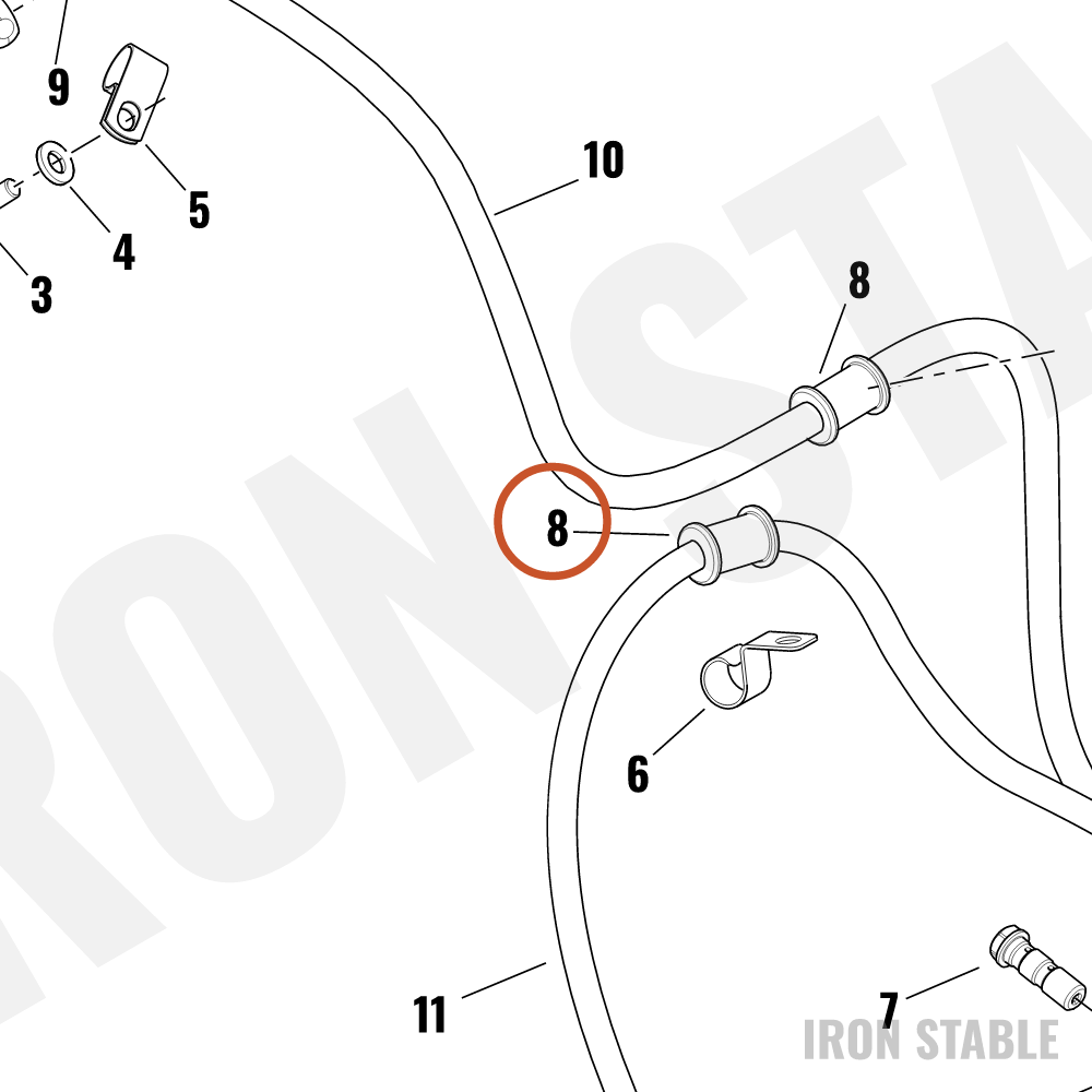 Harley-Davidson Grommet, Brake Line, Single, Rete
