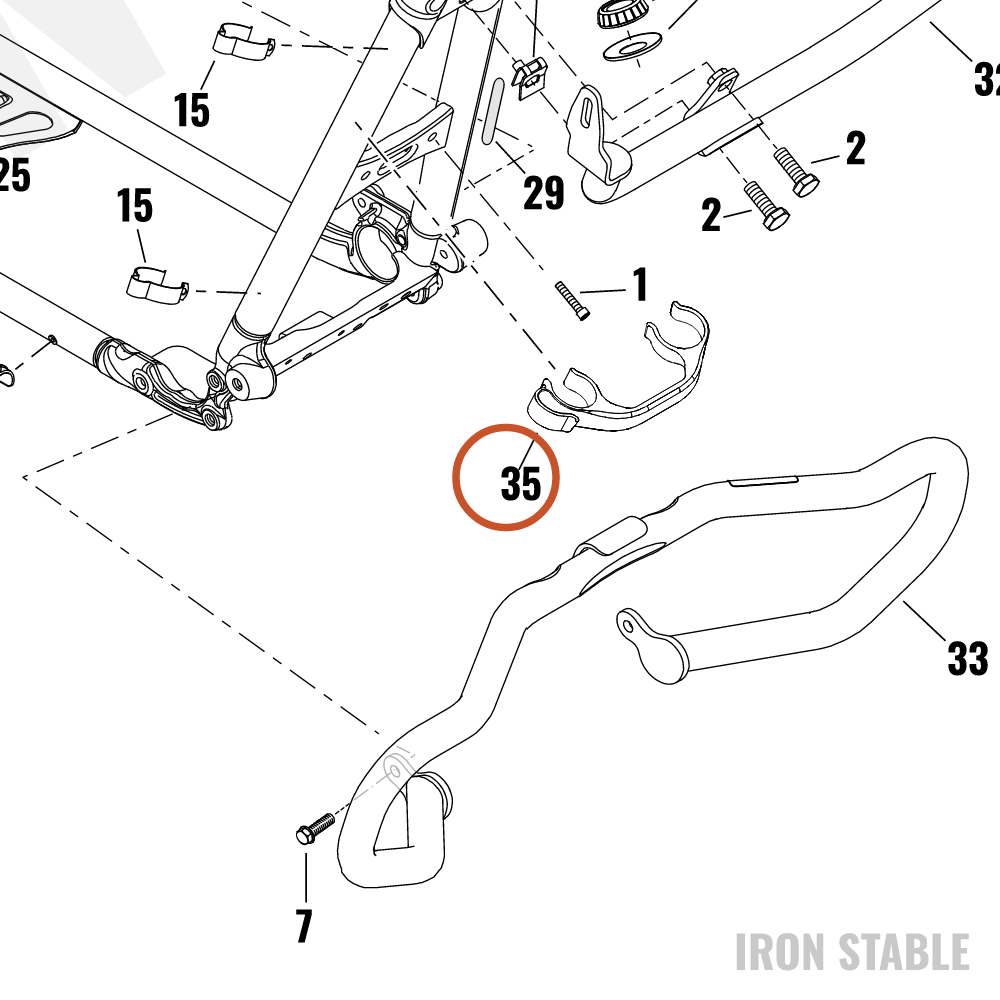 Harley-Davidson Clip, Retg, Clutch, Down Tube